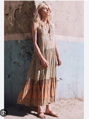 Spell and the gypsy Gold Delirium Maxi Dress size xl